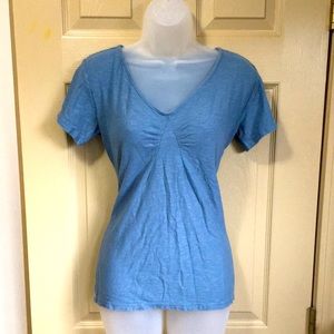 Cut-Loose blue S 70% cotton, 30% linen top EUC